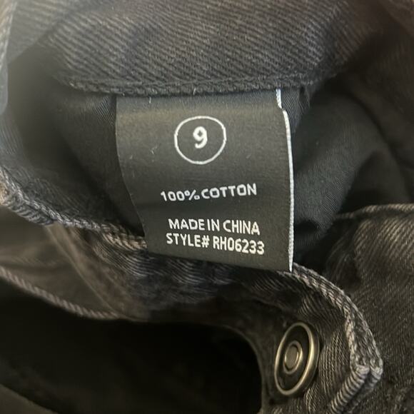 Fashion Nova Jeans Juniors 9 Black Cut Out Waist High Rise Straight Leg Retro - Picture 6 of 6